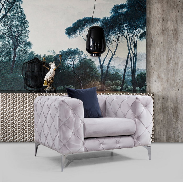 Atelier Del Sofa Silla Alada Gris Claro Atelier Del Sofa Silla Alada Gris Claro